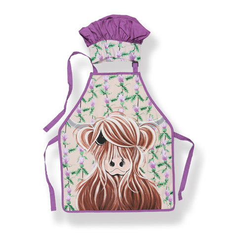 The McMoos Miss Thistle Childrens Apron & chef hat set (CH10 &20MISS)