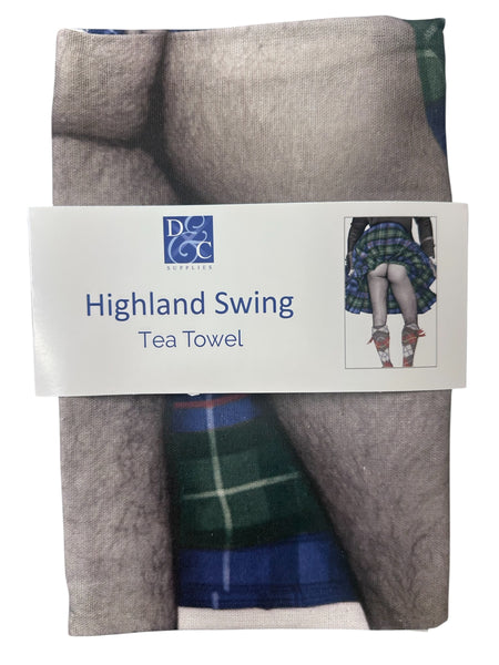 HIGHLAND SWING COTTON TEA TOWEL (HS-TT-WH)