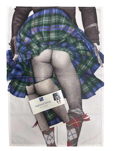 HIGHLAND SWING COTTON TEA TOWEL (HS-TT-WH)