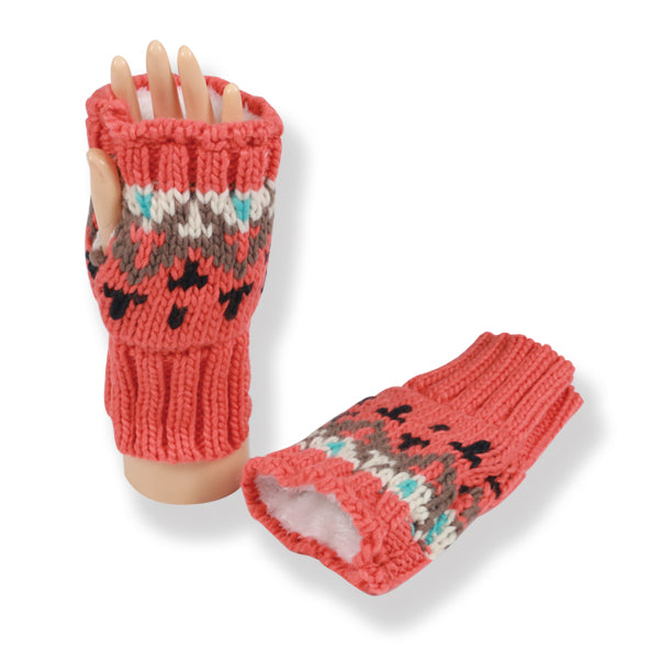 COUTHIE AZTEC DESIGN PINK MITTS (MITT31)