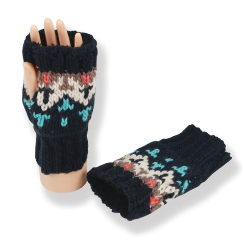 COUTHIE AZTEC DESIGN NAVY MITTS (MITT35)