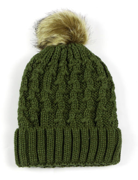 GLENMORE POM POM HAT - GREEN (POM44)