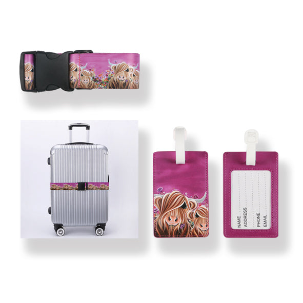 COUTHIE LUGGAGE STRAP & TAG-MCMOO FIELDS OF LOVE (TRAV01FOL)