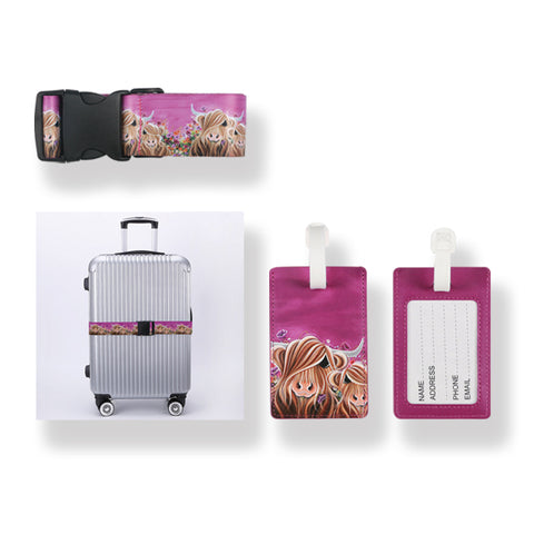 COUTHIE LUGGAGE STRAP & TAG-MCMOO FIELDS OF LOVE (TRAV01FOL)