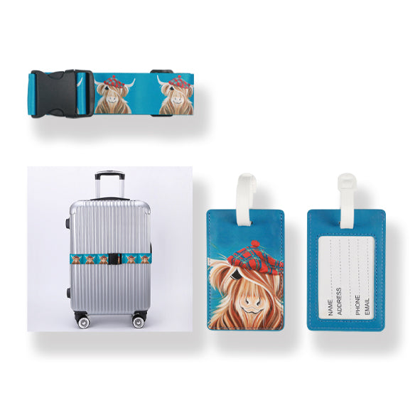 COUTHIE LUGGAGE STRAP & TAG-McMOO HAMISH DESIGN (TRAV01HAM)