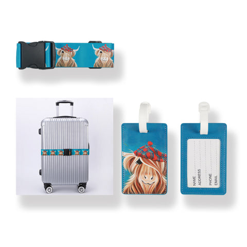COUTHIE LUGGAGE STRAP & TAG-McMOO HAMISH DESIGN (TRAV01HAM)