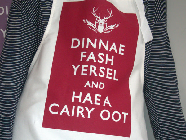 Dinnae Fash and Hae a Cairy Oot - Berry Collection Cotton Drill Aprons