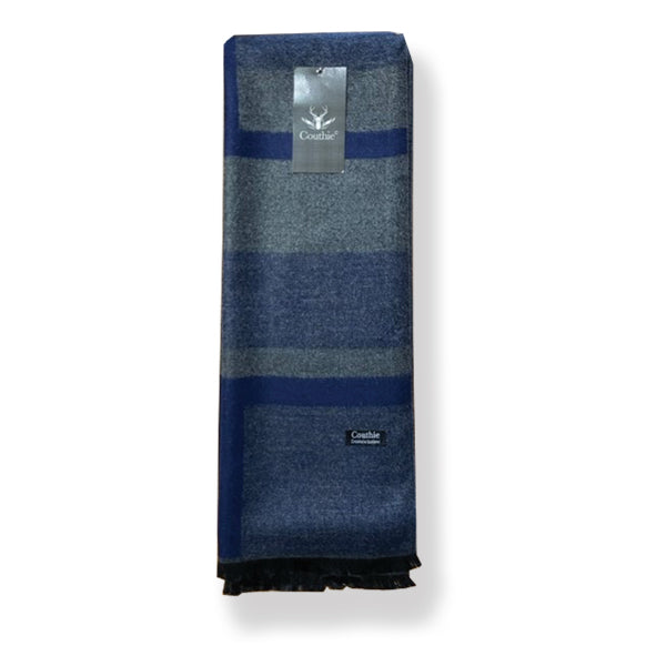 Couthie Grey & Blue Check Scarf (CS61)