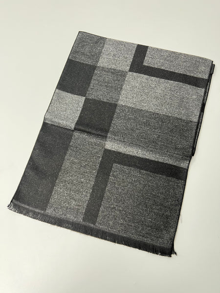 Couthie Navy & Grey Check Scarf (CS63)