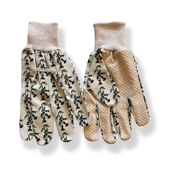 tiny gardening gloves Ladies Wild Thistle Design Gardening Gloves