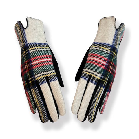 White Tartan Gloves (GL14)