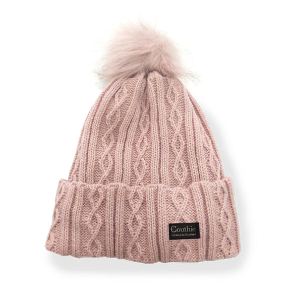Pom Pom Beanie Hat Soft Pink (POMPK)