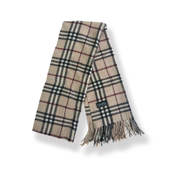 Couthie Cream & Black Check Scarf (S16)