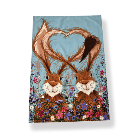 Hares In Love Tea Towel (T18HARE)