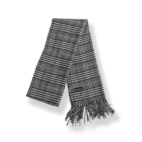 Couthie Black & White Check Scarf (S15)