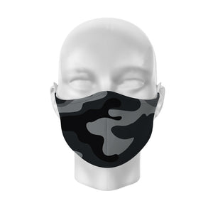 Face mask Black and Grey Camouflage